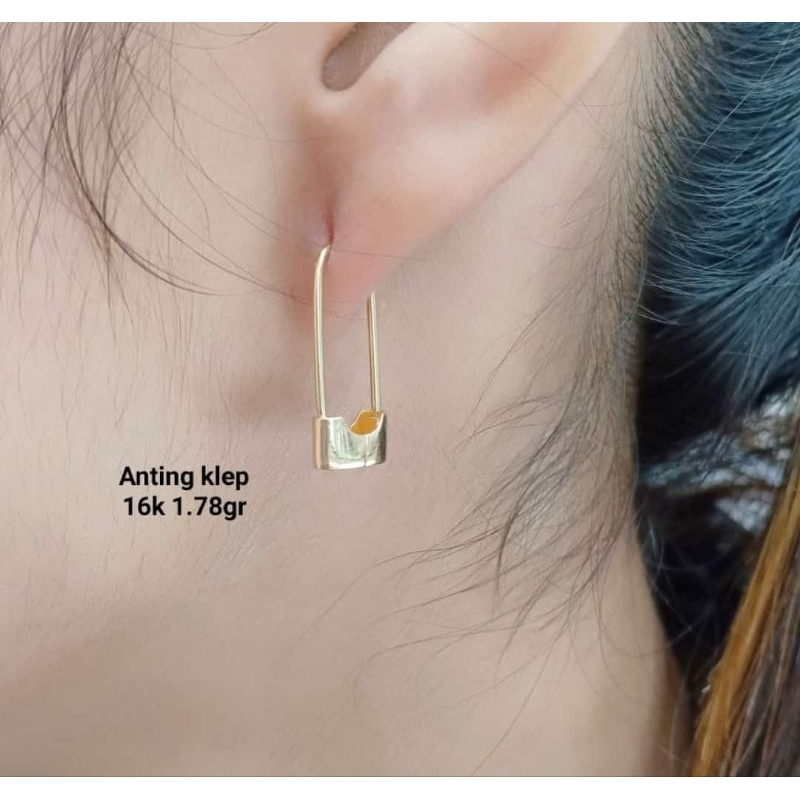 Anting emas 70 peniti klep