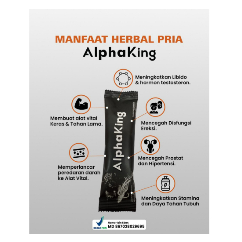 ALPHA KING (1 BOX) SERBUK HERBAL VITALITAS PRIA