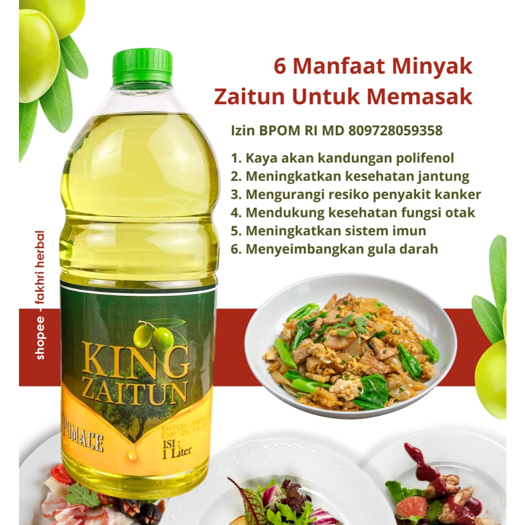 KING Pomace Minyak Zaitun Olive Oil Untuk Masak Makanan 1 Liter