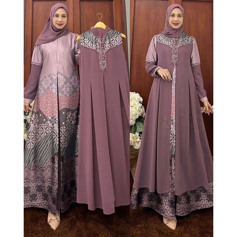 Naura set batik gamis outer