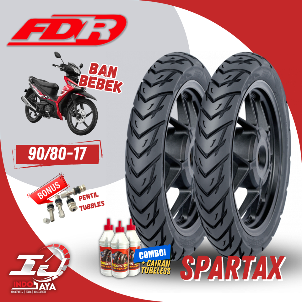 BAN FDR TUBELESS SPARTAX RING 17 (90/80-17) BAN MOTOR MATIC / BEAT / MIO / VARIO / MOTOR BEBEK SUPRA