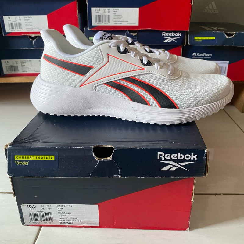 Sepatu Pria Reebok Lite 3 Putih 100025761 Sneakers Running Original Store Terbaru