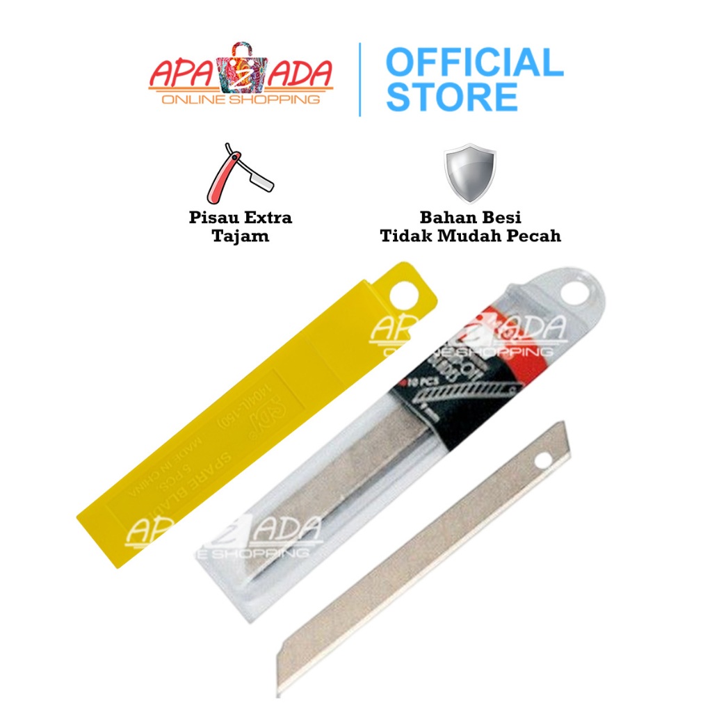 

Apazada - Refill Cutter Kecil A-100 Per Tube Isi 5 Mata Pisau / Isi Ulang Pisau Cutter Kecil 1403C