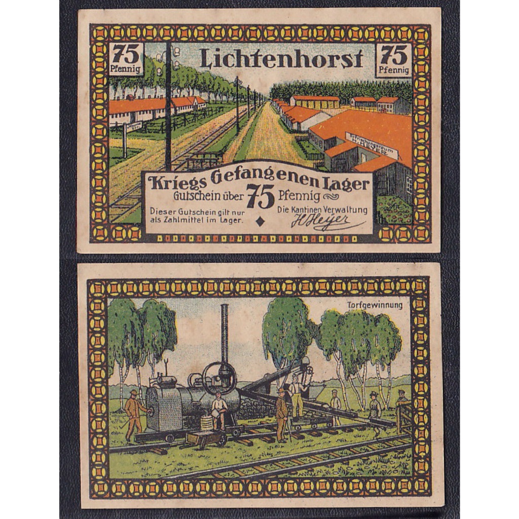 Uang kertas darurat militer (notgeld) Jerman 75 Pfennig tahun 1914-1924 Prussian province of Hanover