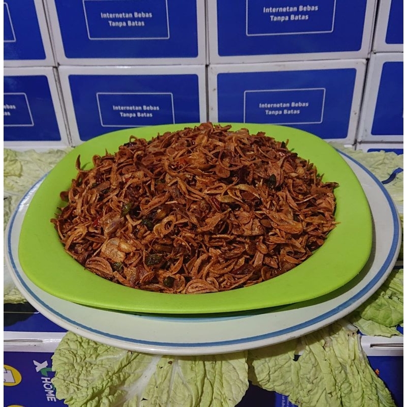 

Bawang Goreng Asli Berebes (Khas Pagedongan) Gurih'Renyah'Asin'Pedas
