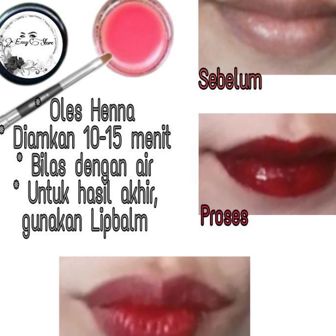 Terbaru HENA BIBIR  HENA LIP HALAL  FREE LIP BRUSH