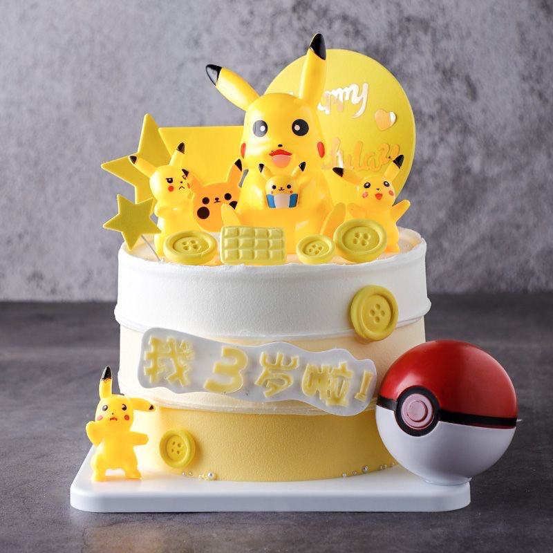 CAKE TOPPER POKEMON  MINIATUR  PIKACHU / TOPPER KERTAS POKEMON PAJANGAN PIKACHU / POKEMON