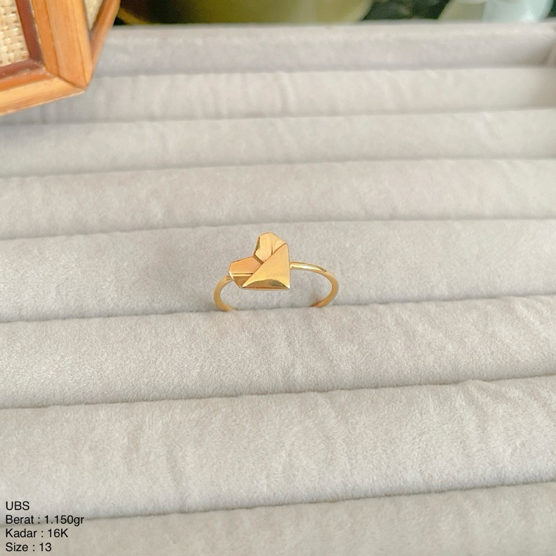 Perhiasan Cincin Emas Paper Heart UBS 16k/700