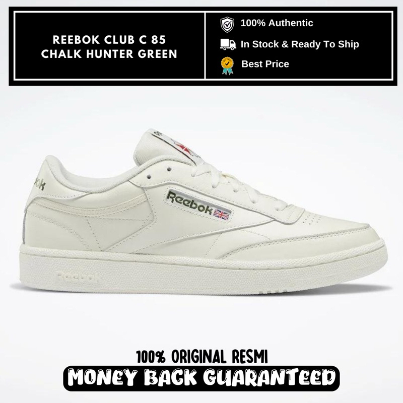 Reebok Club C 85 Chalk Hunter Green (100024894) - 100% Original Resmi MAP