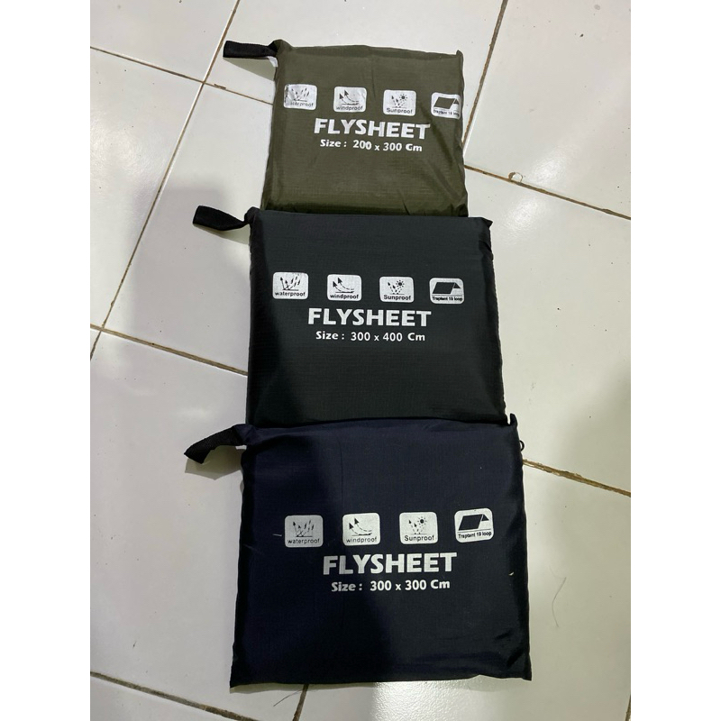 (BINTARAOUTDOOR) FLYSHEET 2x3 - FLYSHEET 3x3 - FLYSHEET 3x4 - PERALATAN GUNUNG - ANTI HUJAN