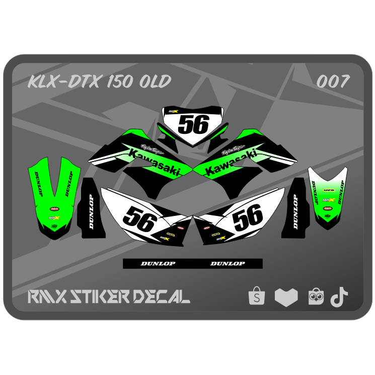 STIKER KLX 150 S/L FULLBODY (007) STICKER DECAL DEKAL D-TRACKER DTRACKER DTX LAMA OLD 2009 2010 2011