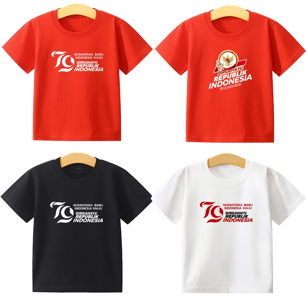 Kaos Anak 17 Agustus 2024 Terbaru Nusantara Baru Indonesia Maju Baju 17 Agustus anak laki laki Kaos 