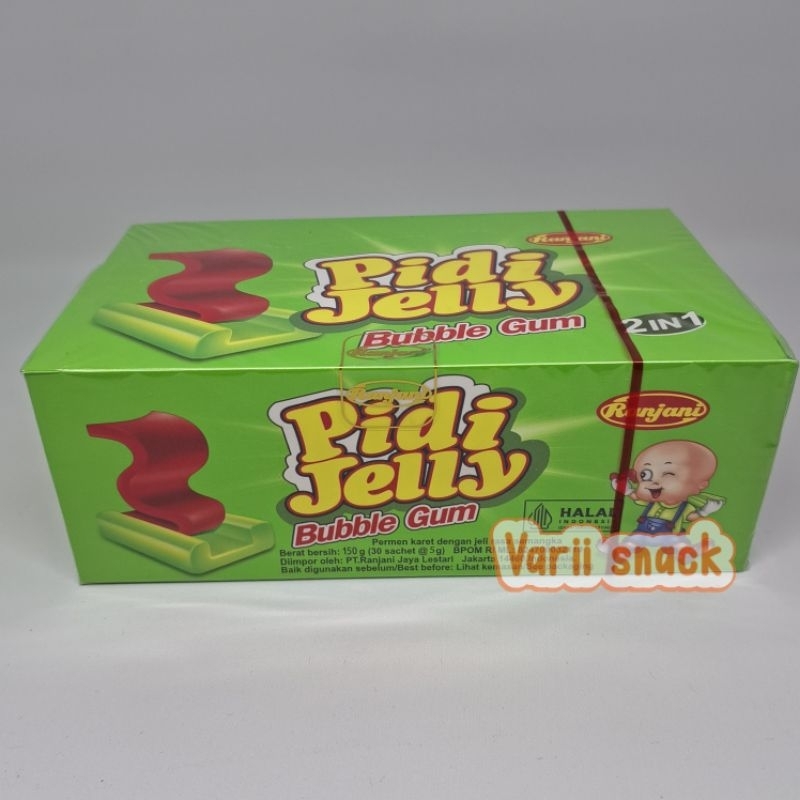 

Ranjani Pidi Jelly Bubble Gum Ranjani Pidi Popping 1box Isi 30pcs