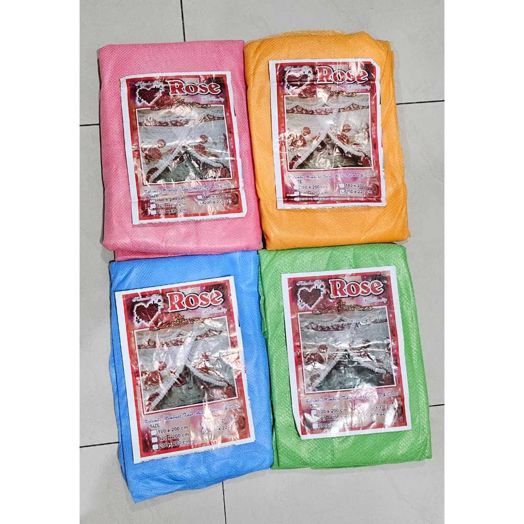 Kelambu Jumbo Gantung Kotak Rose Polos 200x220 Anti Nyamuk