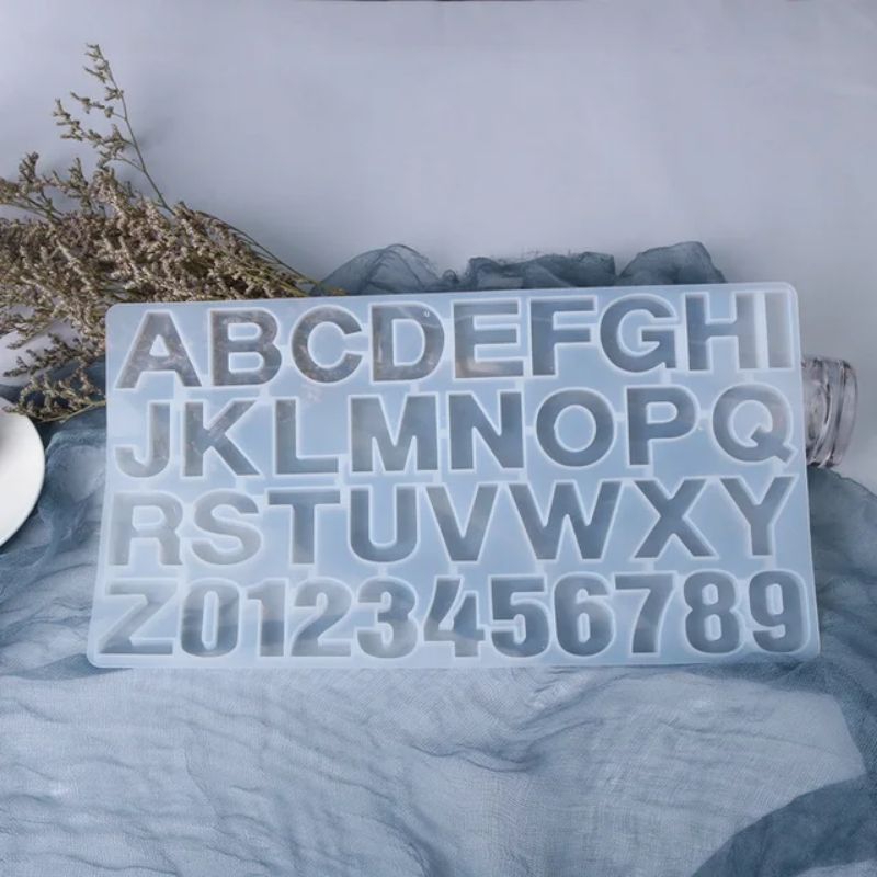 Cetakan resin epoxy silikon huruf alphabet abjad DIY