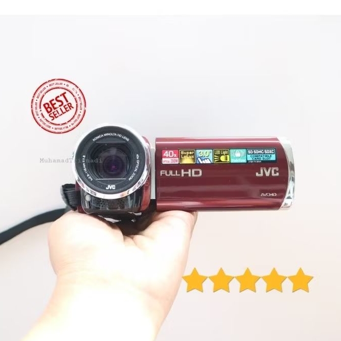 Handycam JVC GZ-E205RAG GZ E205 RAG FullHD 40x Optical Zoom Merah Murah