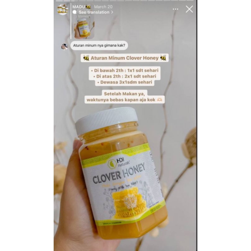 

clver honey HDI ukuran 250 gram