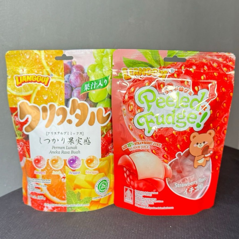 

RB HALAL Lianggui Permen Kupas 4in1 All Fruit Peeled Gummy Permen Buah Permen Lunak Aneka Rasa