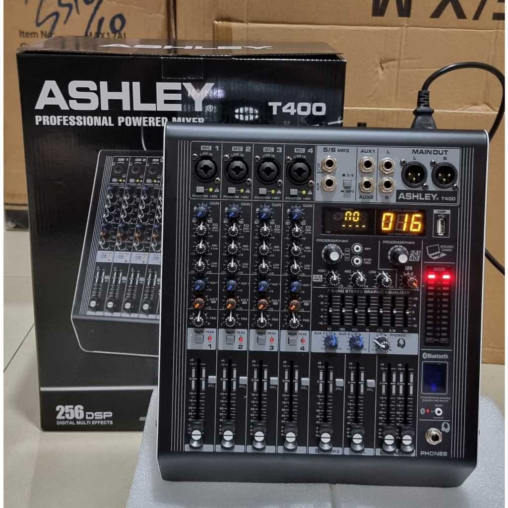 Power Mixer ASHLEY T400 / T-400 4 CHANNEL ORIGINAL ASHLEY