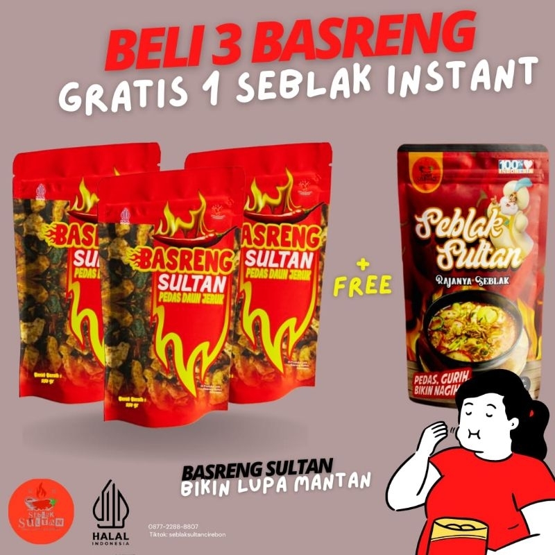 

Basreng Sultan Beli 3 Gratis 1 Seblak Instan Chili Oil Pedas Daun Jeruk