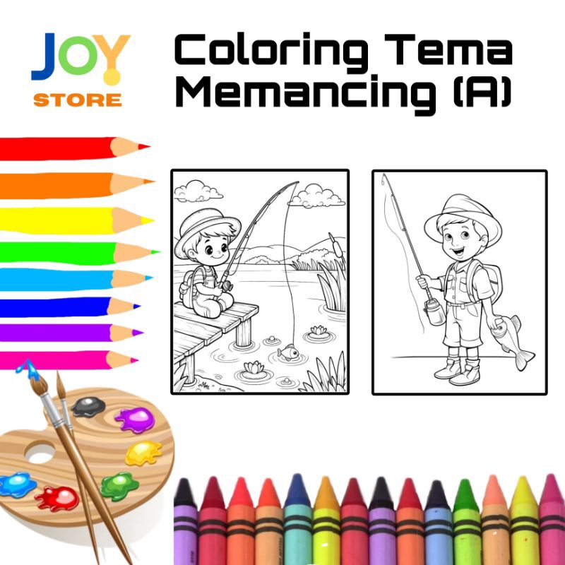 

Kertas Mewarnai untuk Anak A4 dan A5 150 gsm - Coloring Paper Tema Memancing A Toko joy Store