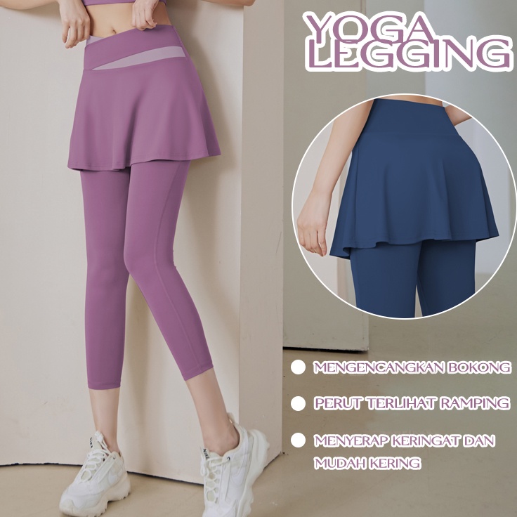 Garansi Terhemat  ANMO YOGA Celana Leging Legging Rok Yoga Olahraga Senam Training Import Sport Dewa