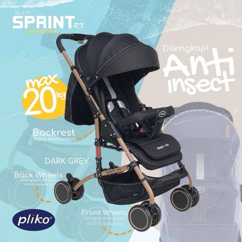 Stroller bayi stoler anak Pliko RX 379 Stroler kereta dorong anak troli