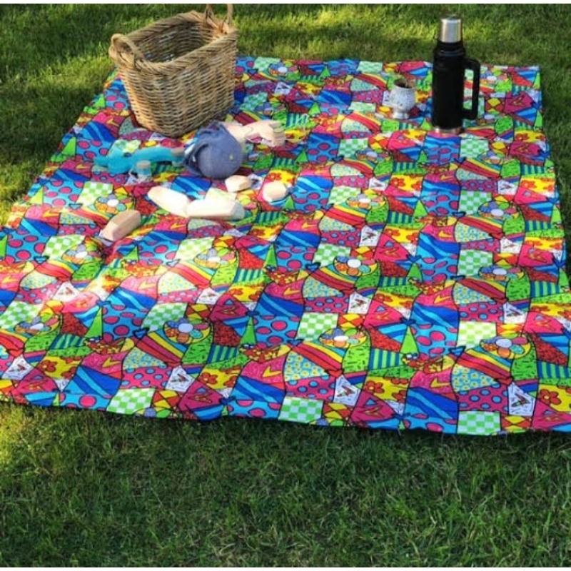 tikar  waterproof piknik/tikar kemping simpel+tasnya ukuran 300x150