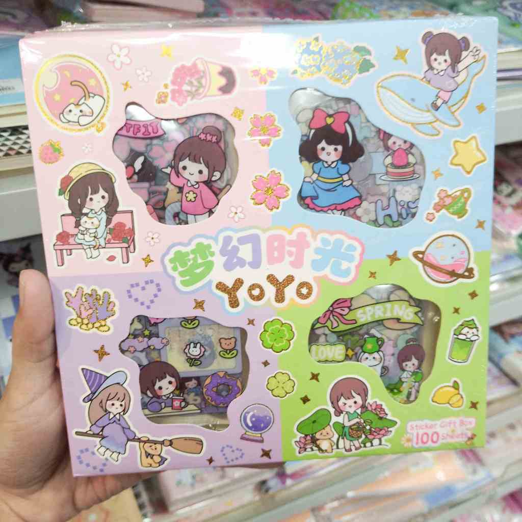 

100 PCS STICKER YOYO STIKER ANAK PEREMPUAN GIRL BOX HAMPERS SOUVENIR ULANG TAHUN KADO ANAK