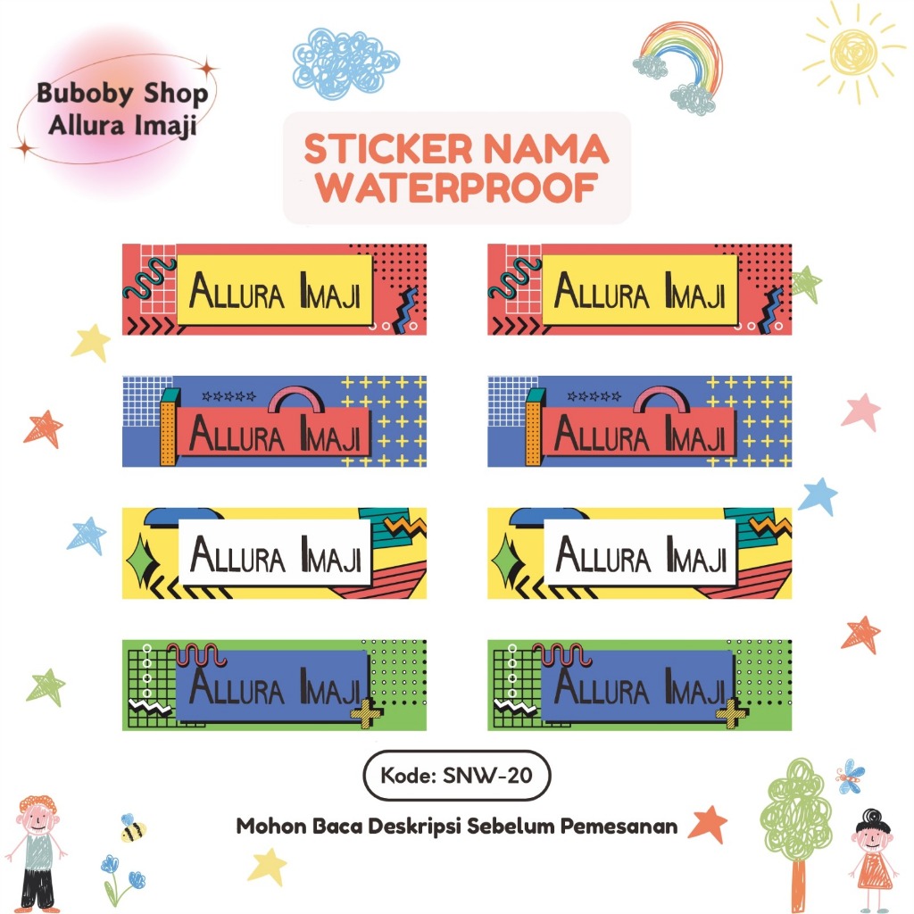 

Sticker Nama Waterproof SNW-20
