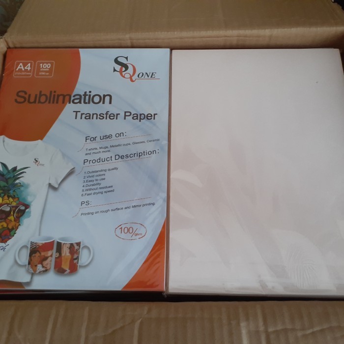 

Ay00! Kertas Sublim A4 100gr Transfer Paper Sublimation - Original SQ One isi 100 Lembar 5760 dpi