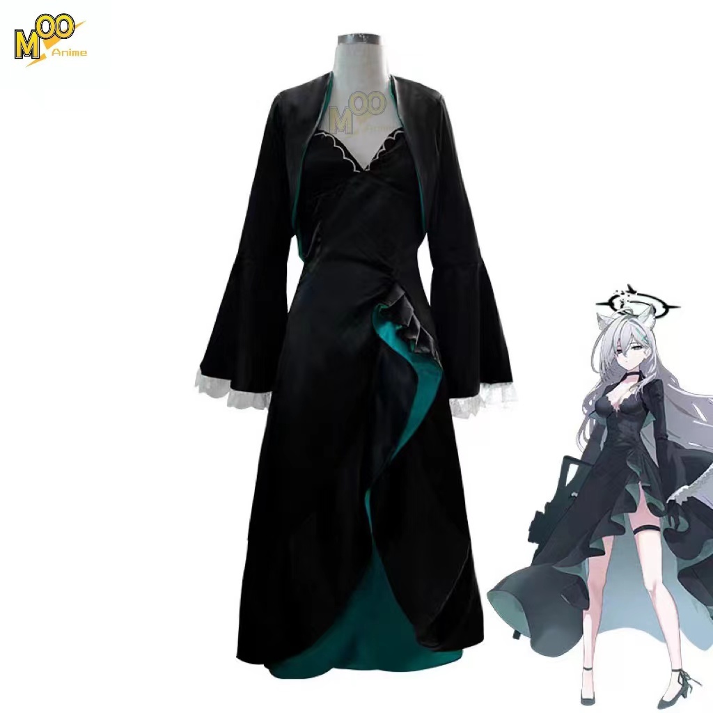 Blue Archive cosplay costume Blackening Sunaokami Shiroko Shiroko terror cosplay costume and wig