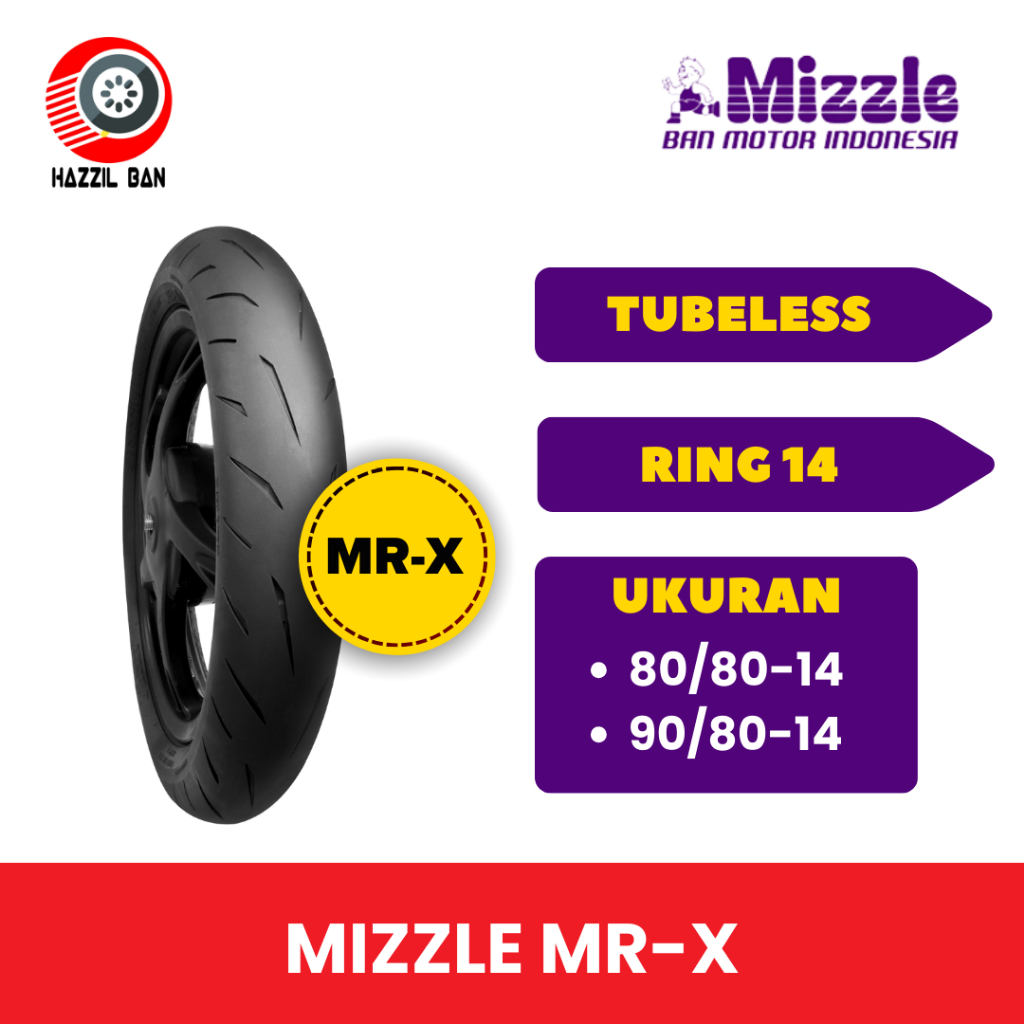 Ban Motor Mizzle MR-X Ring 14 (90/80 | 80/80) Ban Tubeless Matic