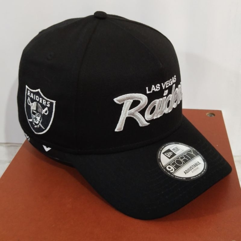 Topi New Era Original 100% 9Forty A-Frame NFL Las Vegas Raiders Script Black New