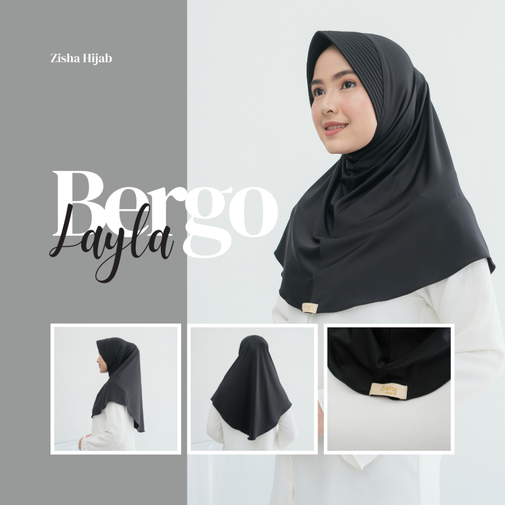 Hijab Bergo Hijab Sport Pet Tebal Hijab Bergo Pet Tebal  Kerudung Bergo Jilbab Bergo Warna Hitam