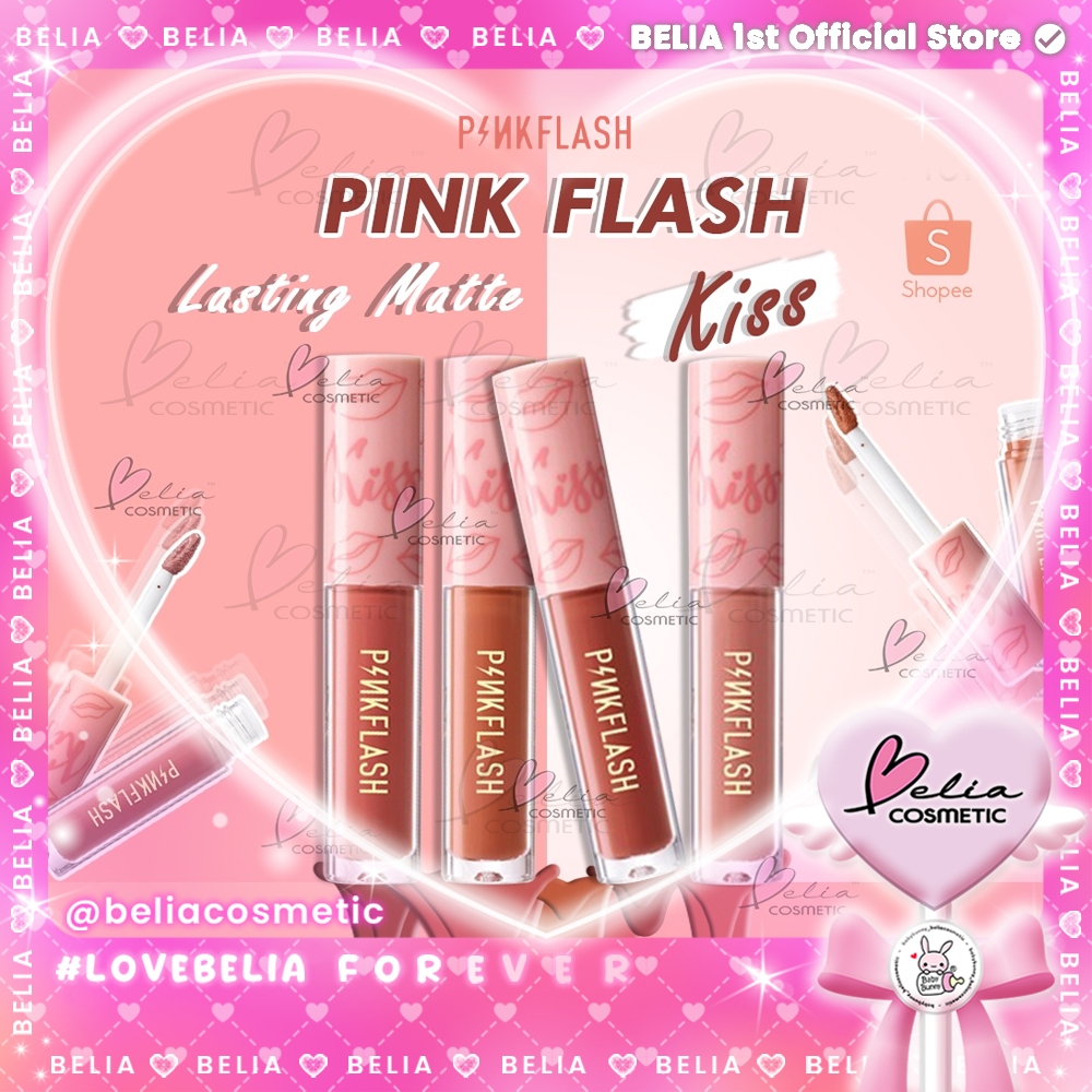 ❤  BELIA ❤ PINKFLASH KISS Lasting Matte Lip Cream OhMyKiss PF-L01 | Pink Flash | Matte | Lip Cream