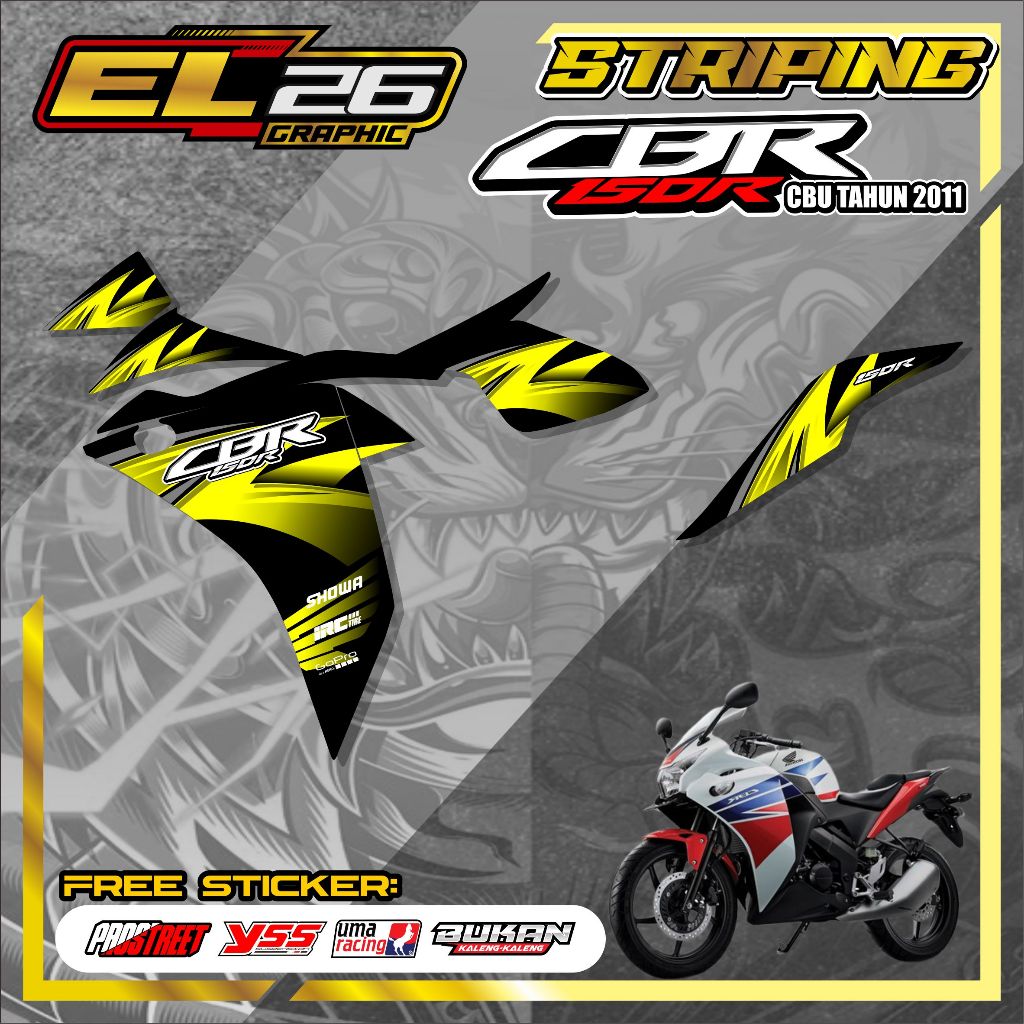 420 STRIPING STICKER HONDA CBR 150 R CBU - STRIPING HONDA CBR 150 R CBU MOTIF GRAPIC