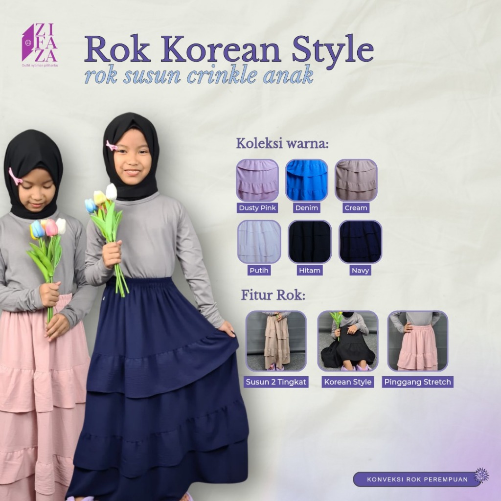 Rok Anak Perempuan Panjang - Rok Anak Perempuan - Rok Anak Perempuan 12 Tahun  - Rok Anak Perempuan 