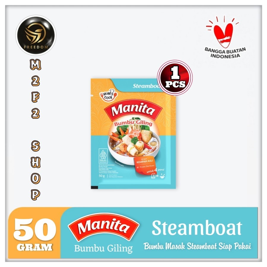 

Manita Bumbu Masak Giling Instan Rempah Asli Steamboat Sachet - 50 gr (Kemasan Satuan)