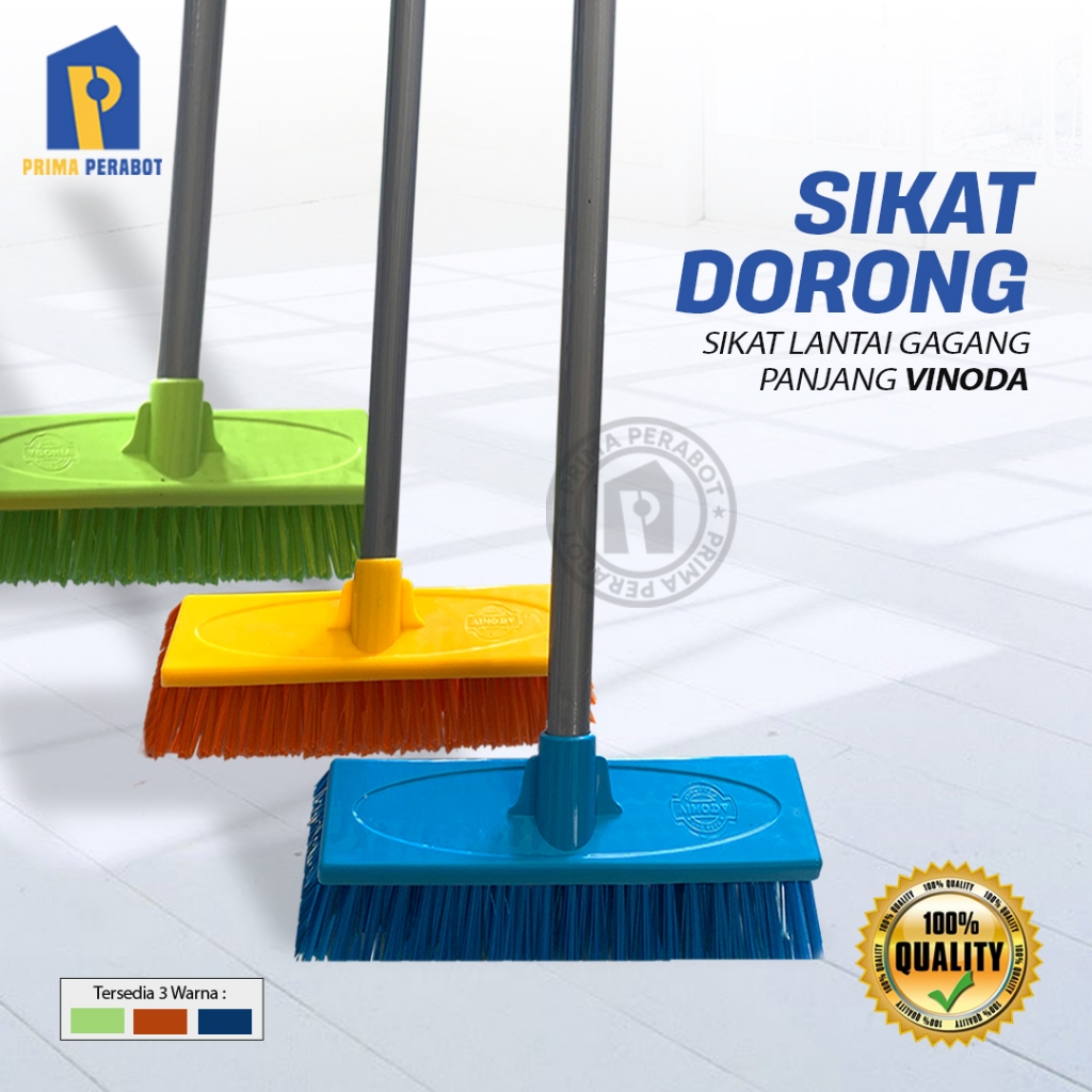 Sikat Lantai Gagang Panjang Sikat Dorong Floor Scrubber Vinoda