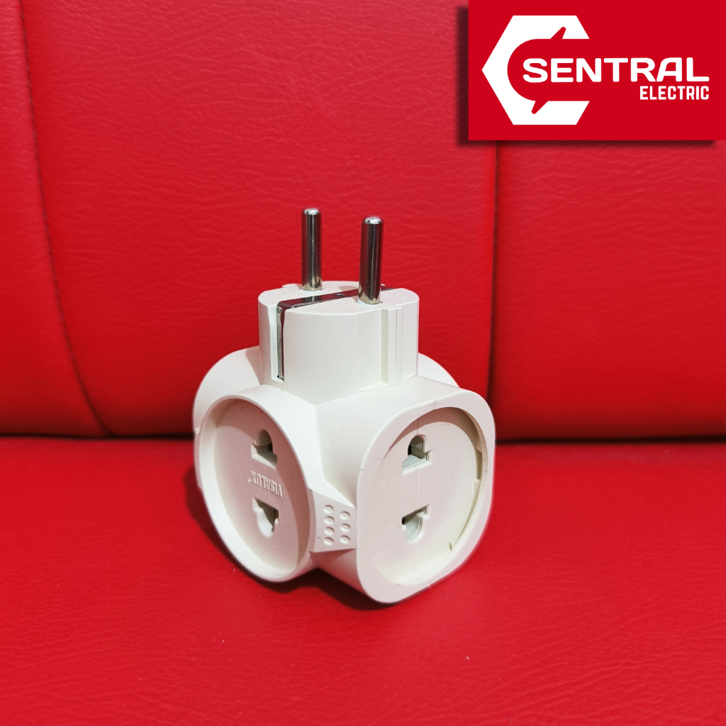 MURAH JACK CABANG 4 VISALUX V7366/ Plug 4 Way/ Tusuk Kontak Kombinasi/T arde 4 Colokan Terminal Kuni