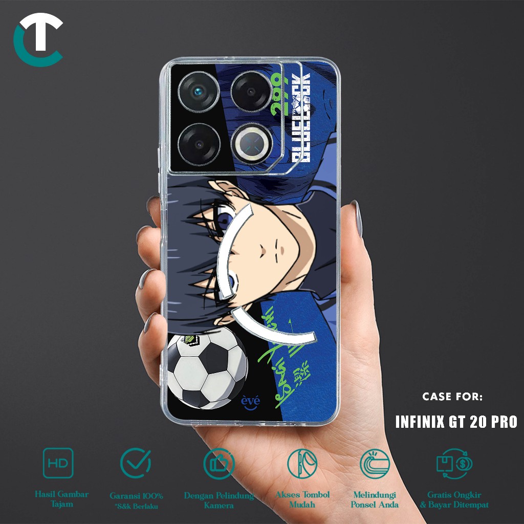 Case Infinix GT 20 Pro Casing Infinix GT 20 Pro Motif BLUE LOCK - Clear Case - Softcase Bening Tebal