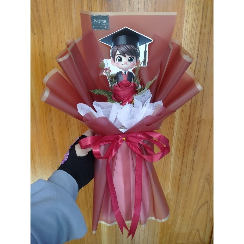 Buket/bucket/bouquet/wisuda/topper/cowok/lakilaki/kado/hadiah/wisuda