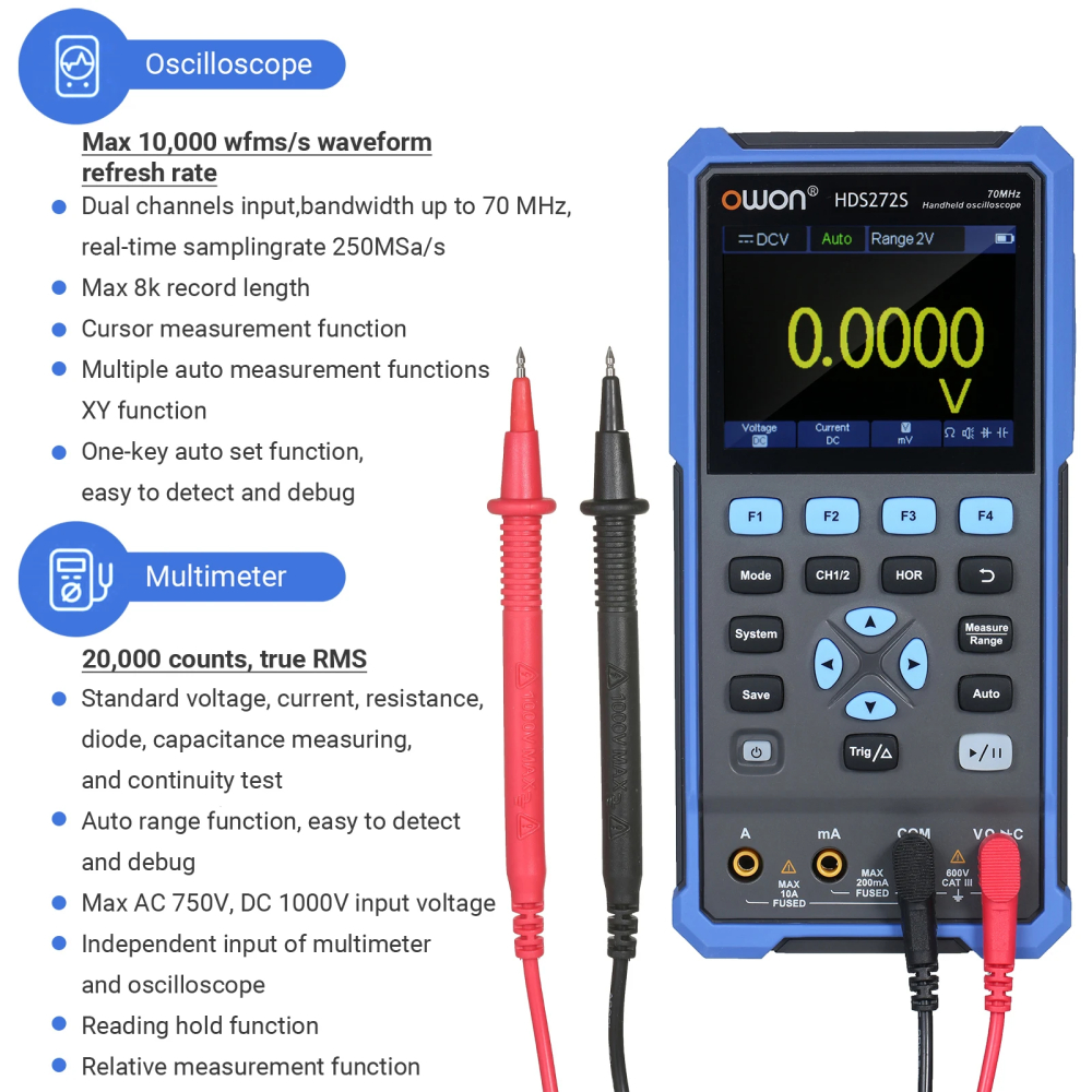 Oscilloscope Digital 3in1 Multimeter Signal Generator