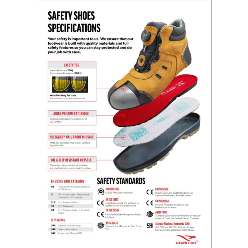 Cheetah Sepatu Safety ADV Jubatus Sand 6112K - ORIGINAL