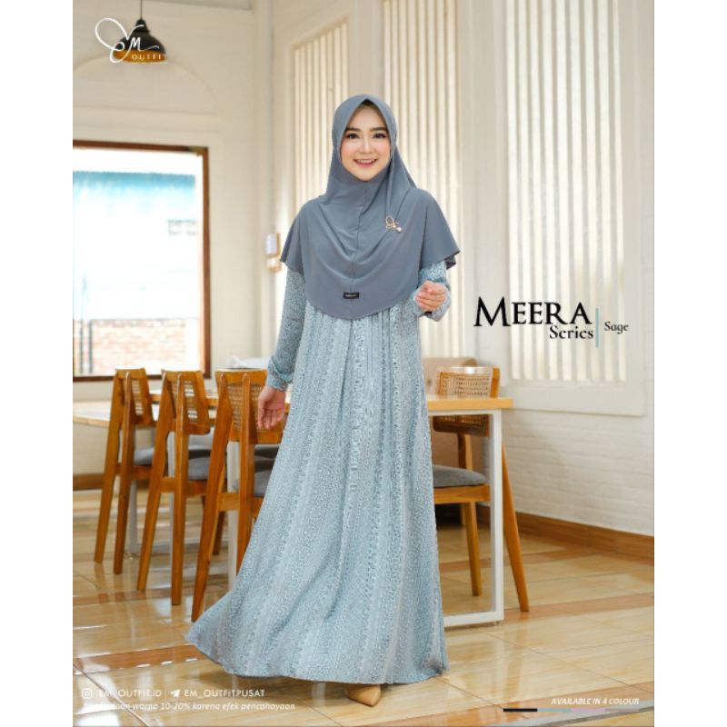 E.M OUTFIT - MEERA DRESS / GAMIS SYARI / DAILY DRESS / DRESS KULIAH / GAMIS MOTIF