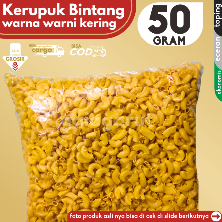 

Makaroni Mentah Kering isi 50g Bahan Seblak by GG (Bisa COD/Grosir/Kargo)