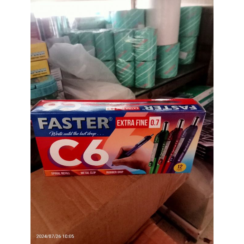 

pulpen faster c6 hitam 0.7mm 1 pack isi 12 pcs