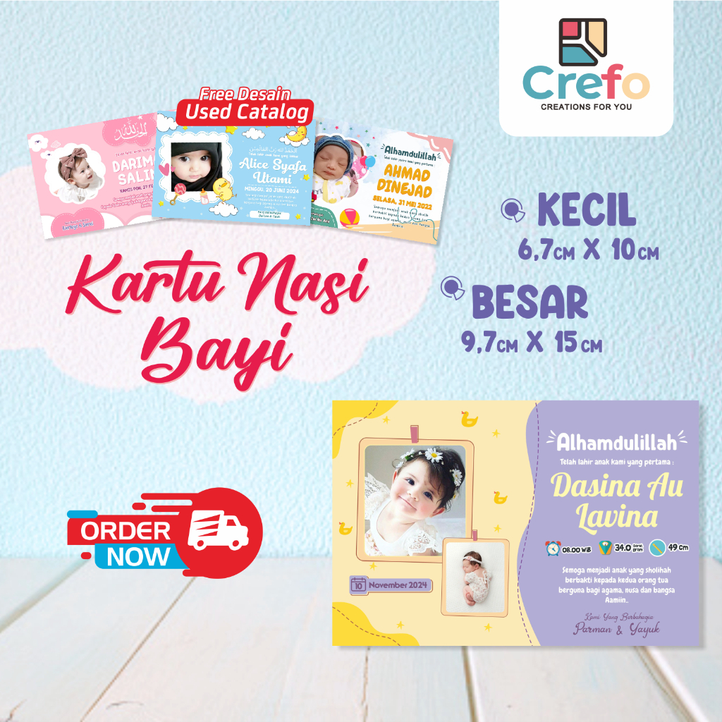 KARTU NASI BAYI - KARTU AQIQOH - KARTU KELAHIRAN BAYI