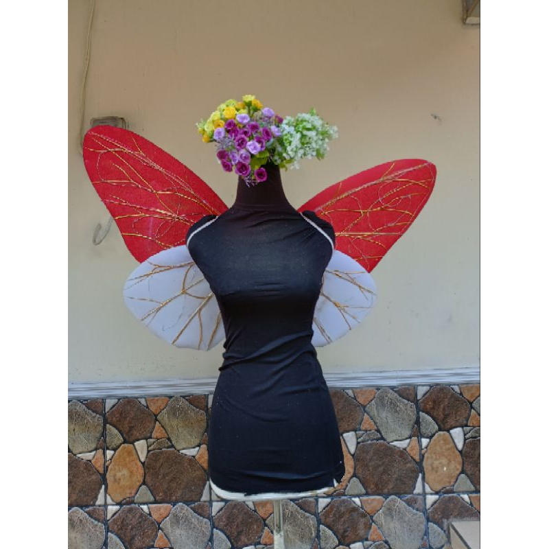 KOSTUM KARNAVAL SAYAP KUPU KUPU MERAH PUTIH